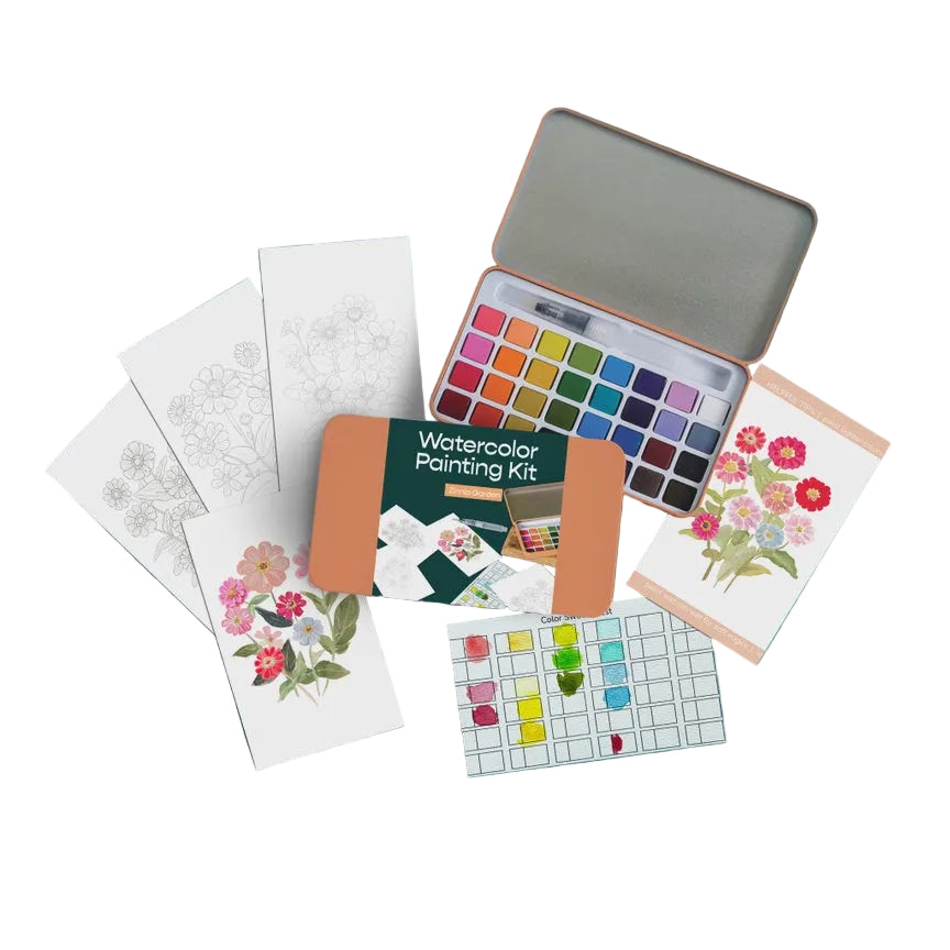 Watercolour Painting Kit - Zinnia Garden