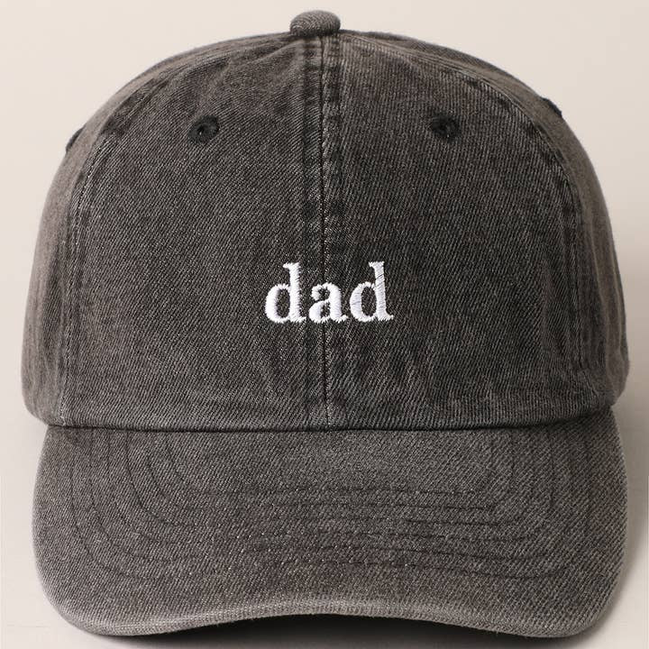Embroidered Baseball Cap - Dad / Washed Black