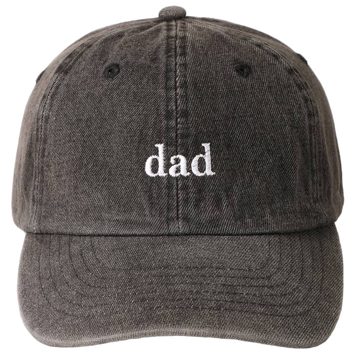 Embroidered Baseball Cap - Dad Washed Black