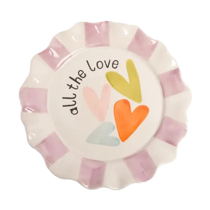 Ceramic Plate - All The Love Multi Hearts