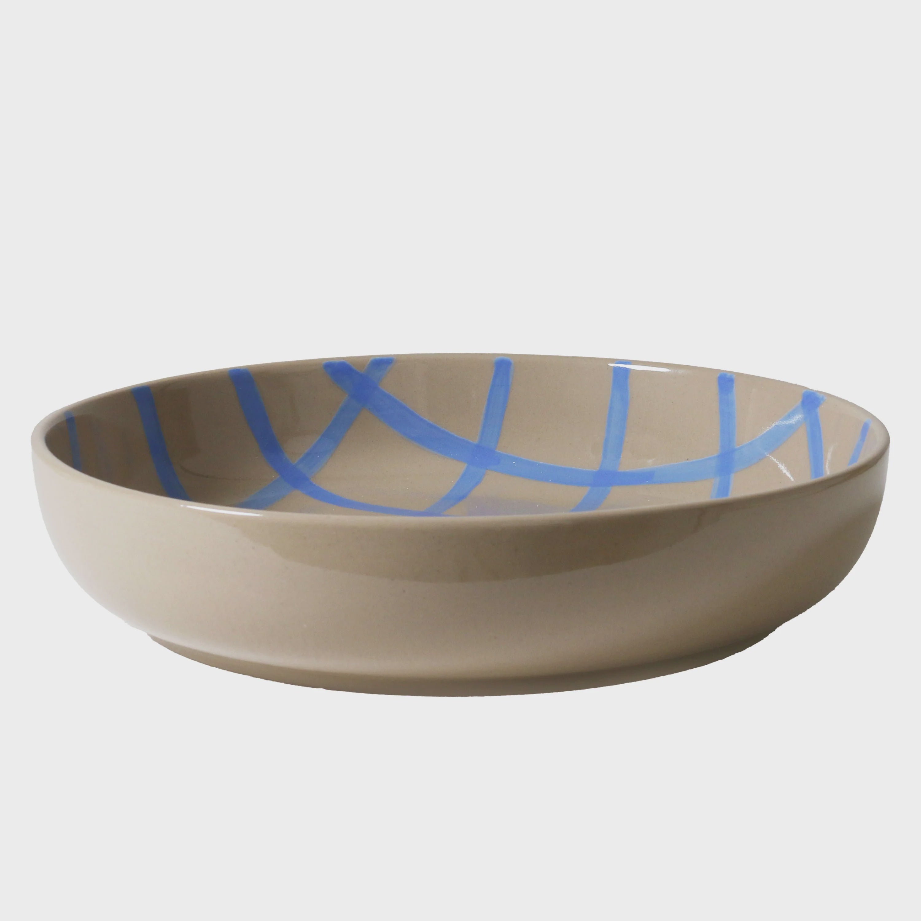 Salad Bowl - Coastal Junction Stone & Blue Handbrush