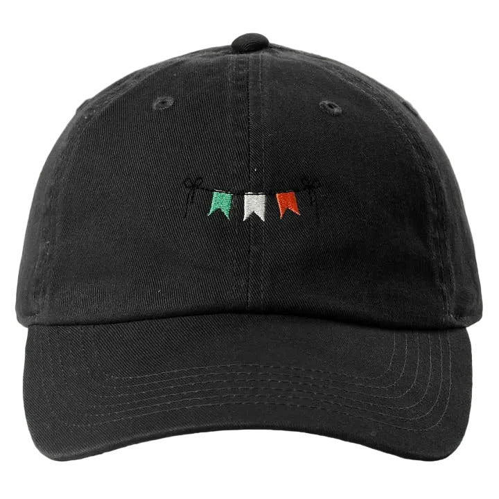 Embroidered Baseball Cap - Irish Pride Minimalist Flag Black