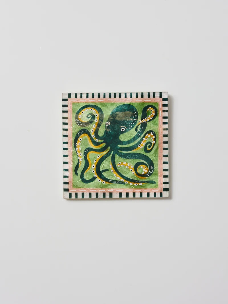 Capiz Shell Art Tile - Mariner - Octopus