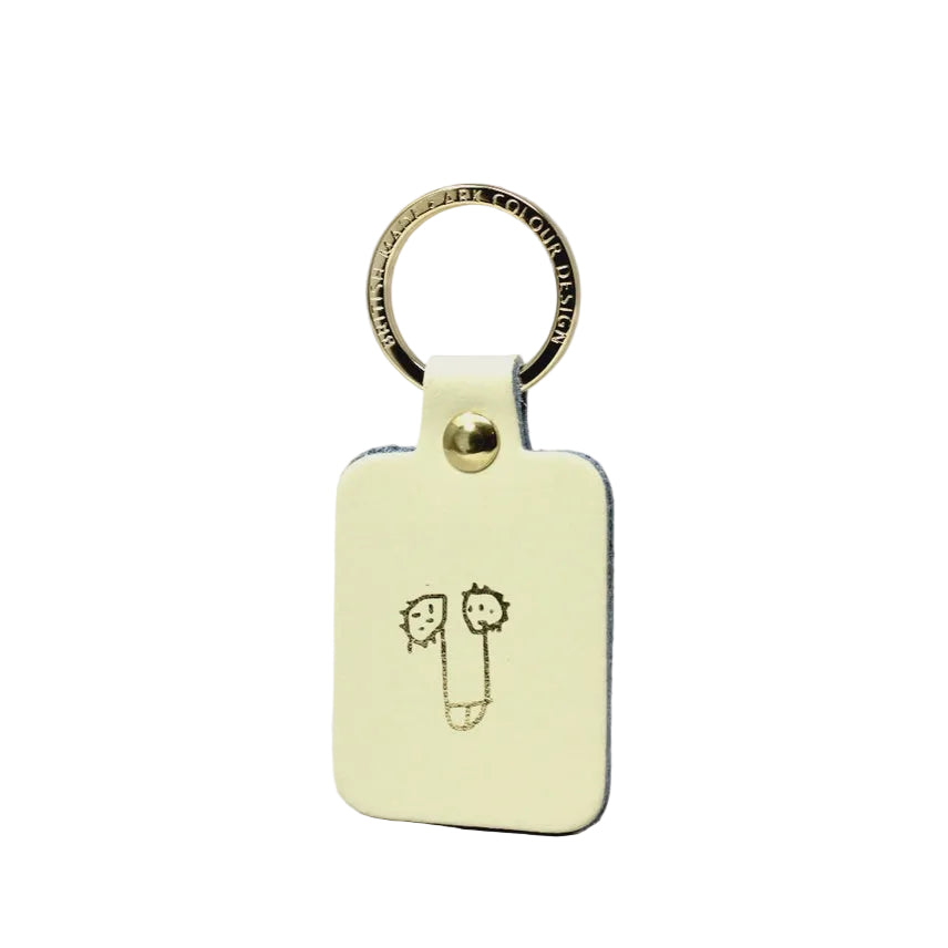 Willy Leather Key Fob - Cream