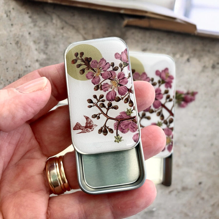Notions Tin Small - Cherry Blossom & Swallow