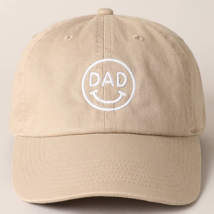Embroidered Baseball Cap -  Dad Happy Face