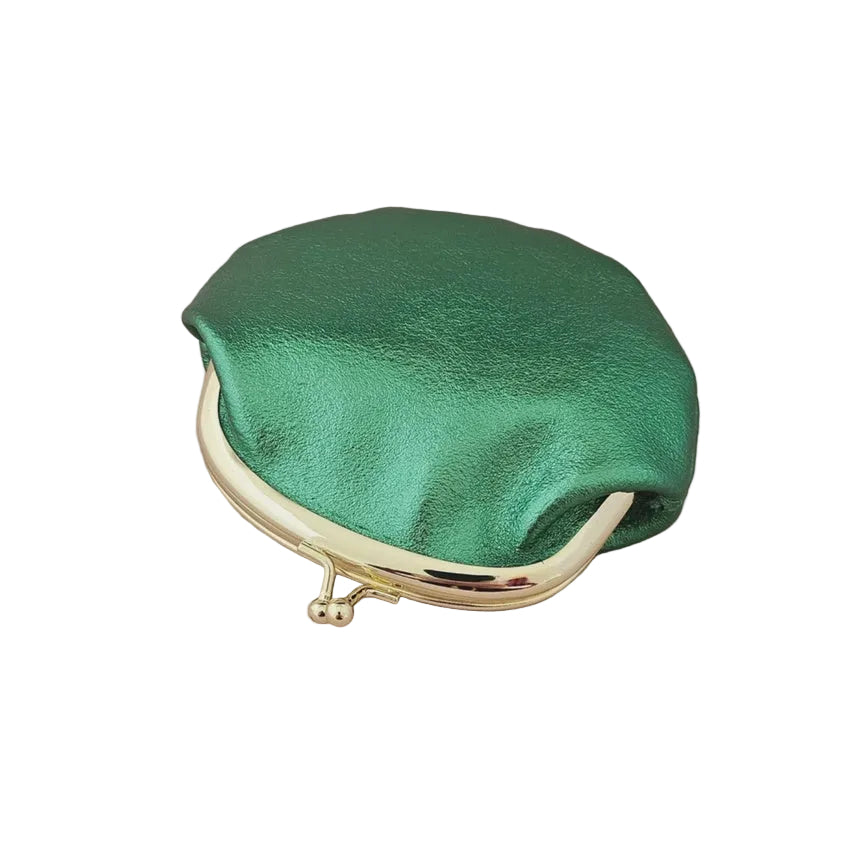 Retro Leather Clasp Purse - Grass