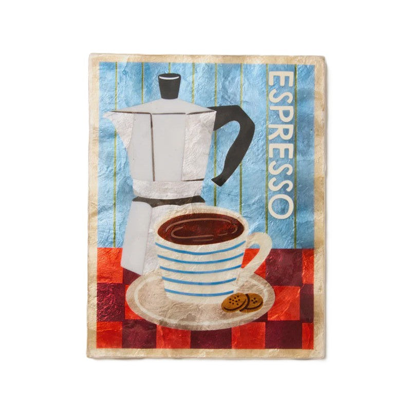 Capiz Shell Art Tile - Barista - Espresso