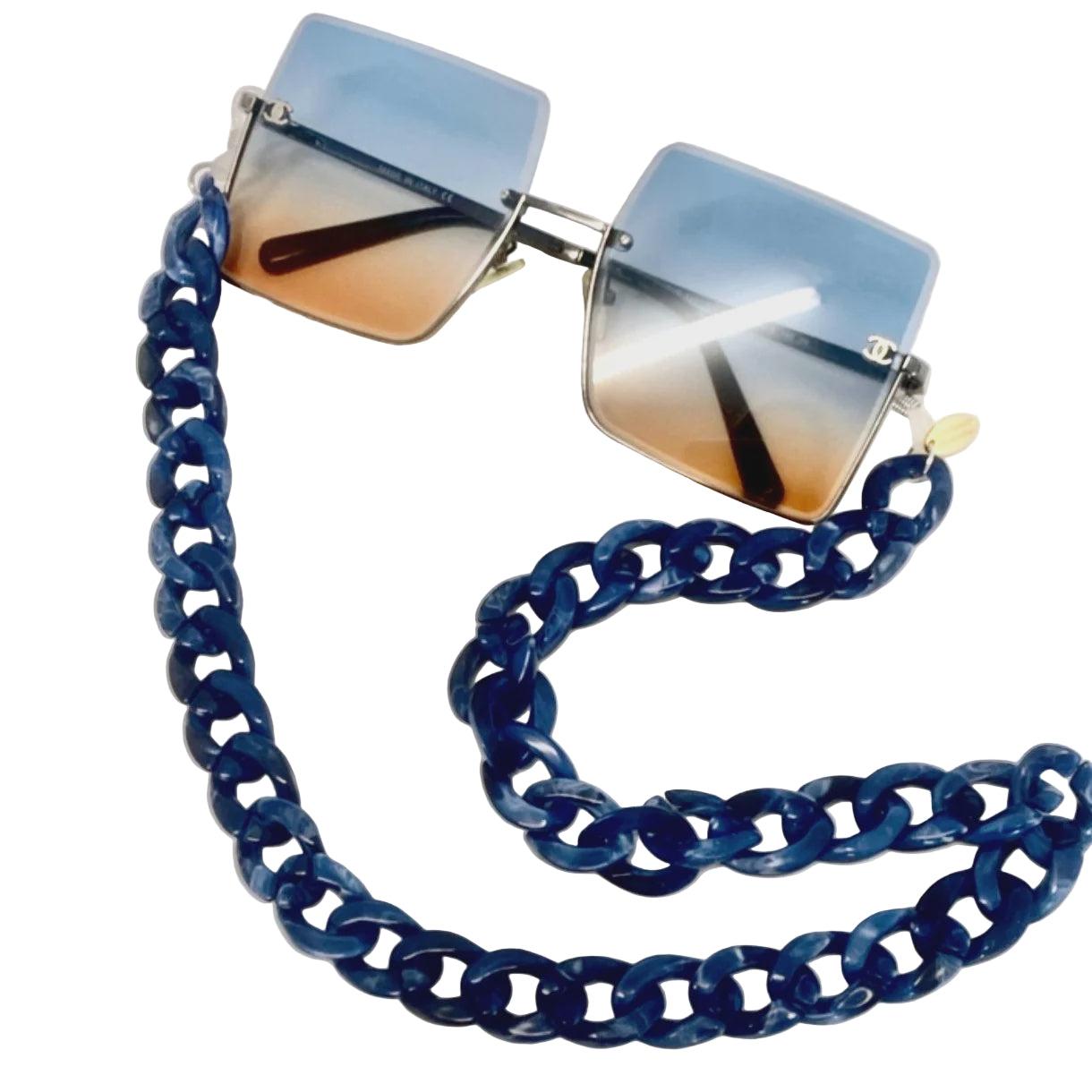 Glasses Chain Chunky - Navy Tortoise Shell