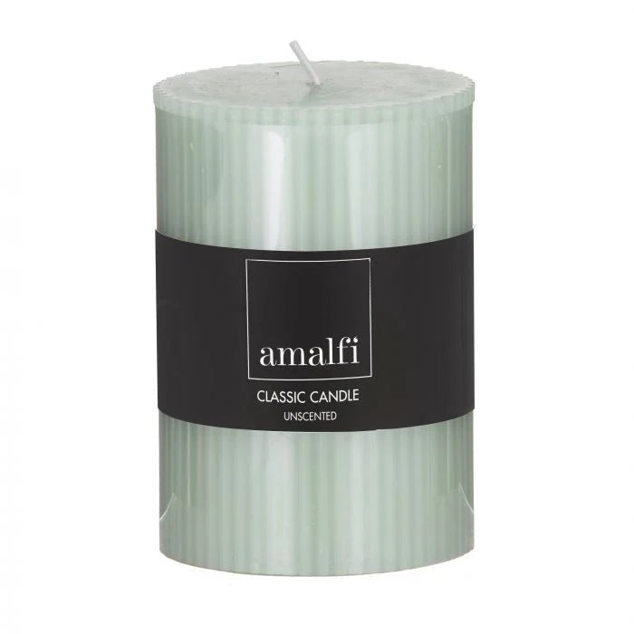 Ribbed Unscented Pillar Candle