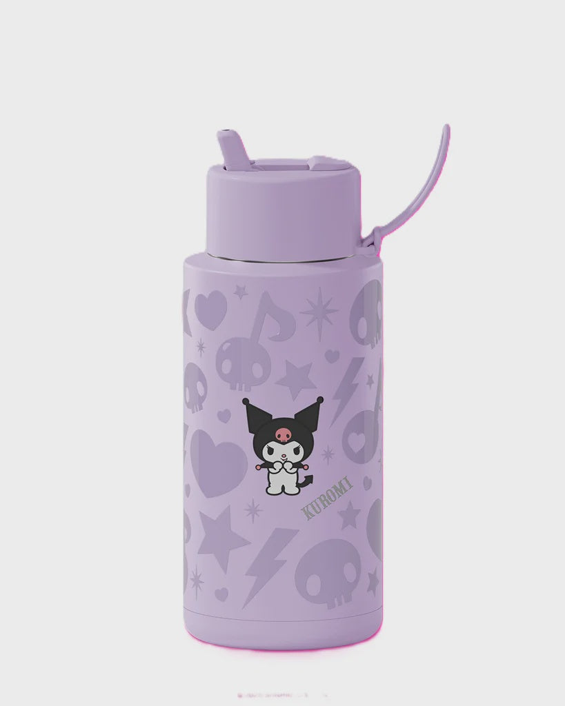 1L Ceramic Bottle + Flip Straw Lid - Kuromi