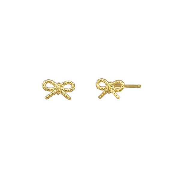 Emma Bow Stud Earrings - Gold