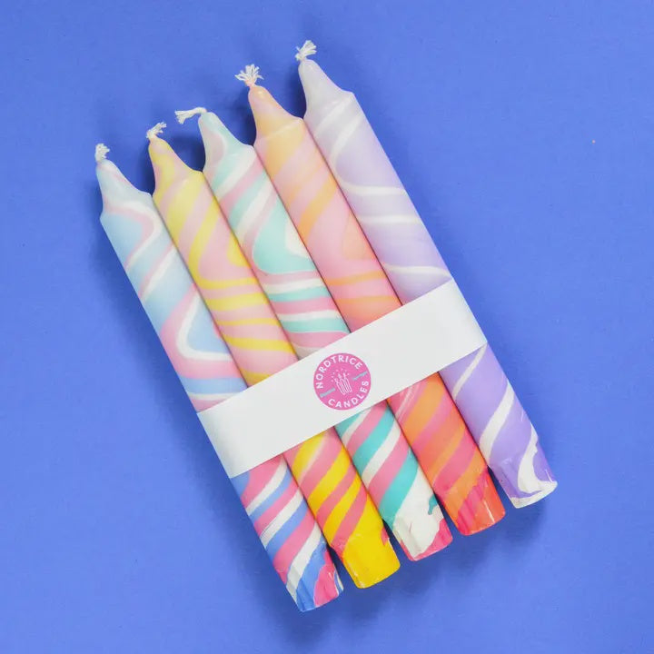 Taper Candles Set of 5 - Summer Marble