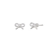 Emma Bow Stud Earrings - Silver
