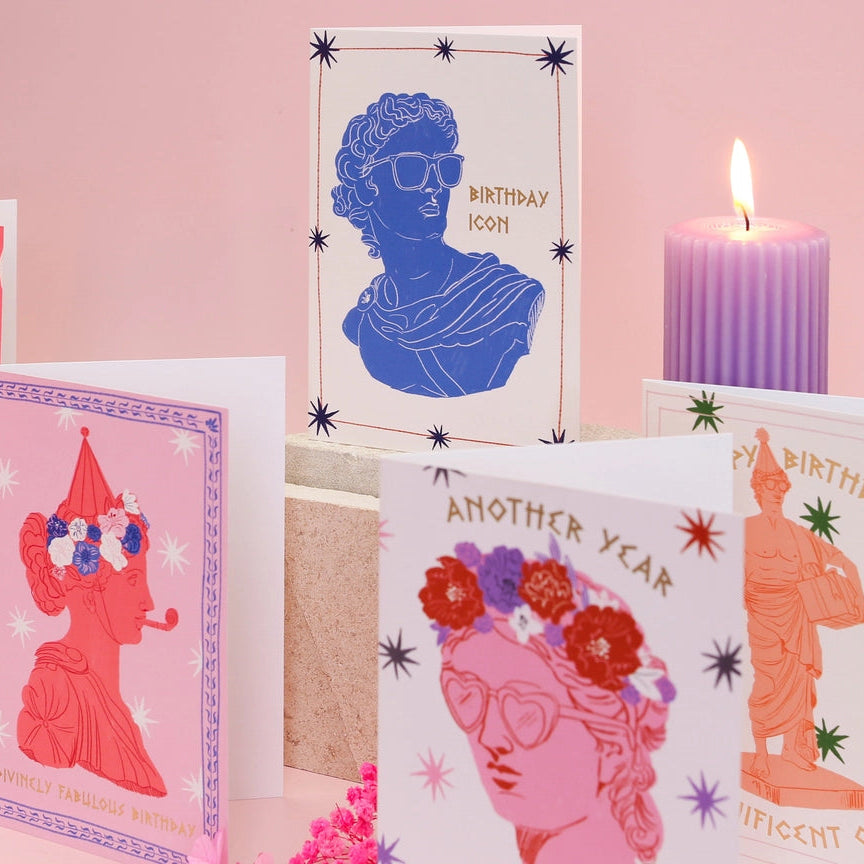 Birthday Icon Greek Statue Card