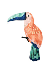 Capiz Shell Art Tile - Canopy - Toucan Peach