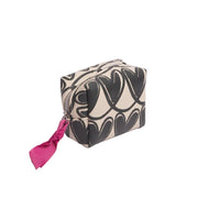 Ultra Mini Cube Cosmetic Bag - Mono Linked Hearts