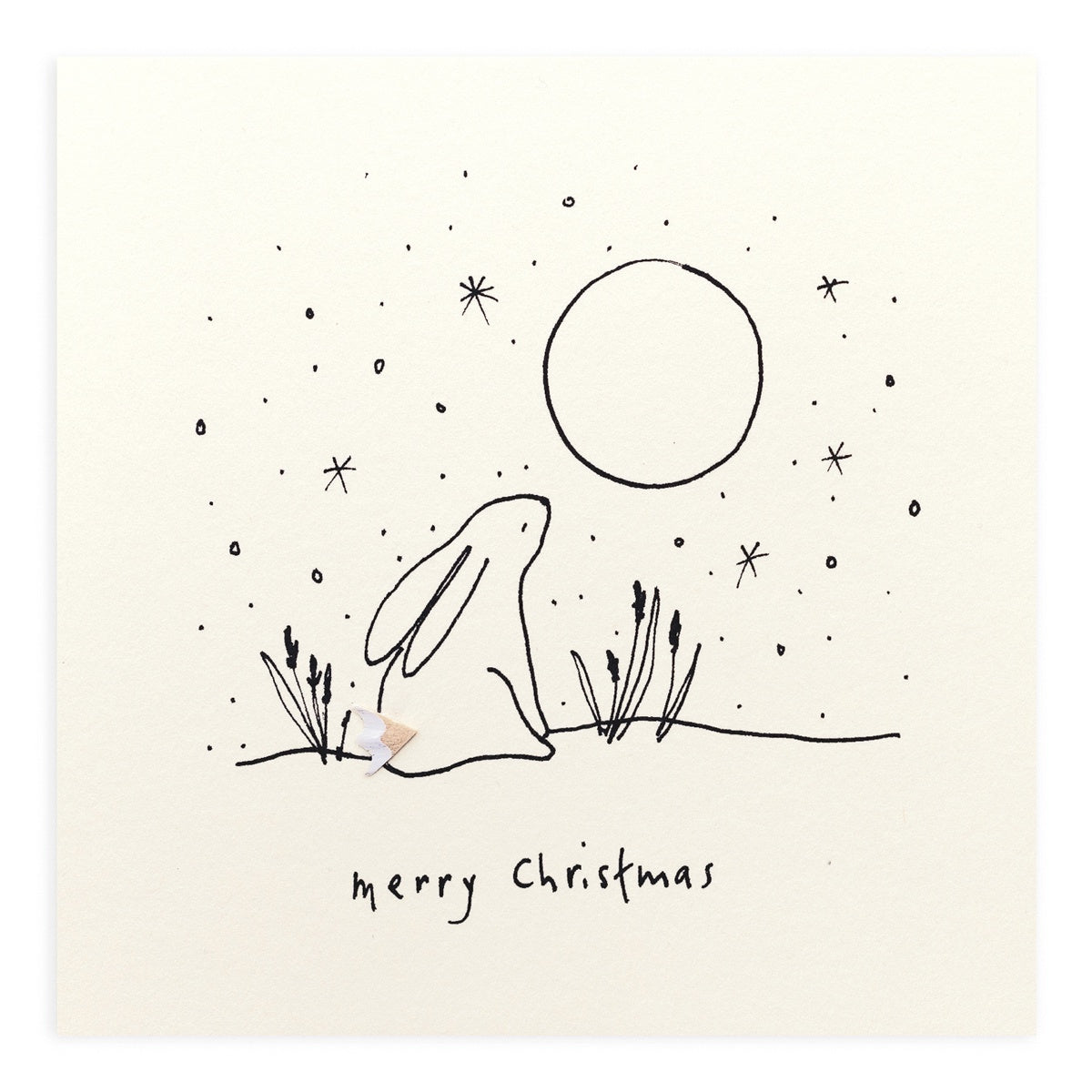 Merry Christmas Pencil Shaving Hare Card
