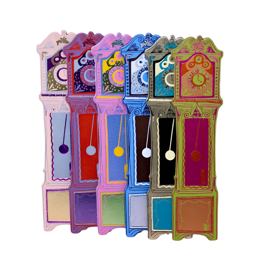 Grandfather Clock Bookmark - Hot Pink
