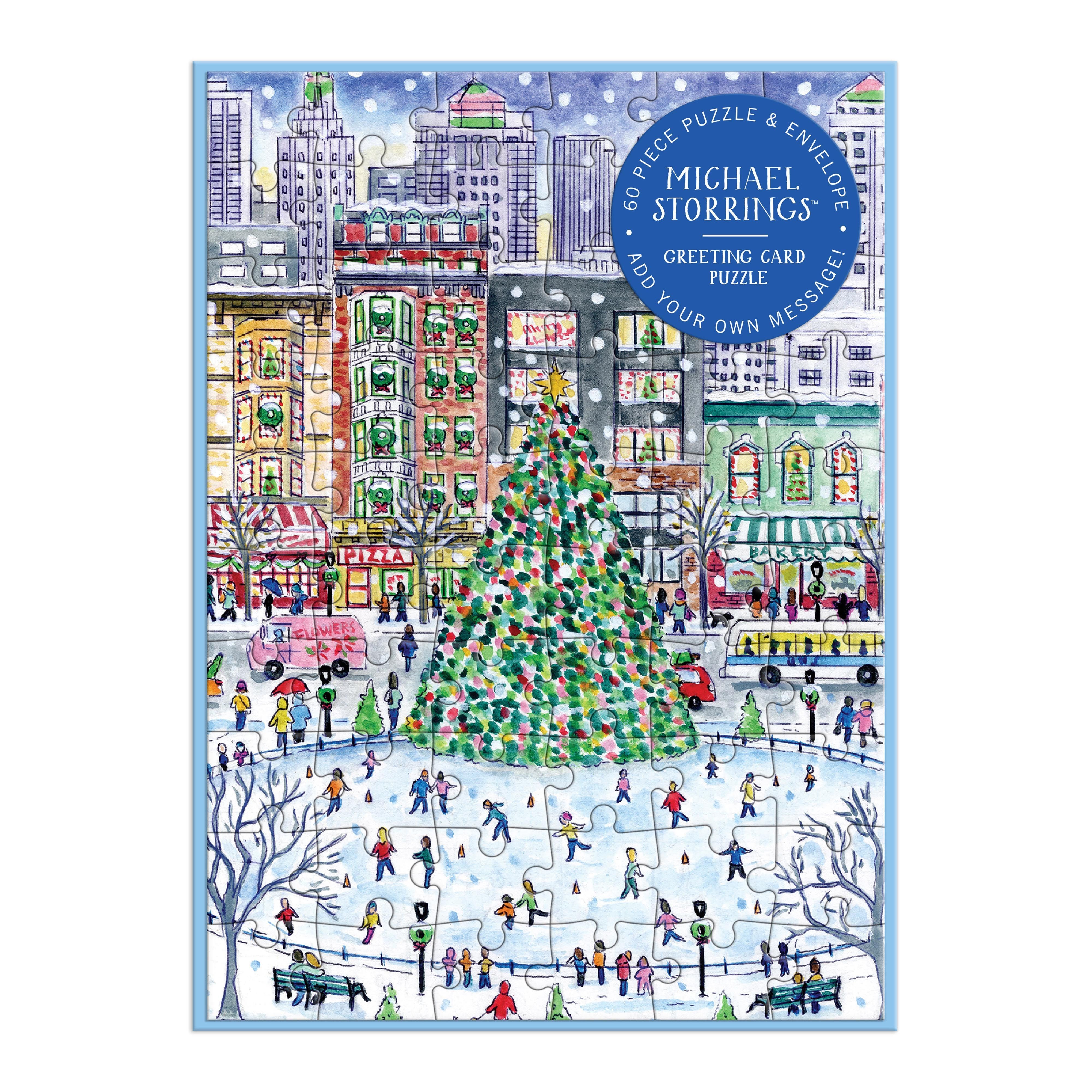 Christmas In The City Puzzle Greeting Card