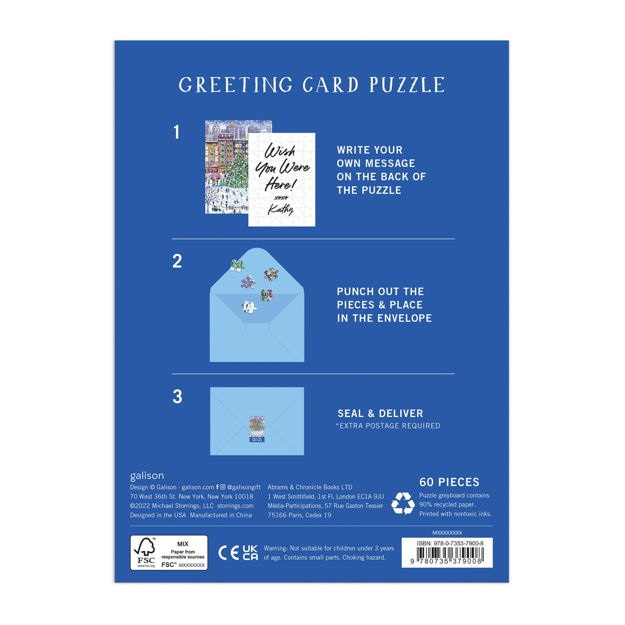 Christmas In The City Puzzle Greeting Card