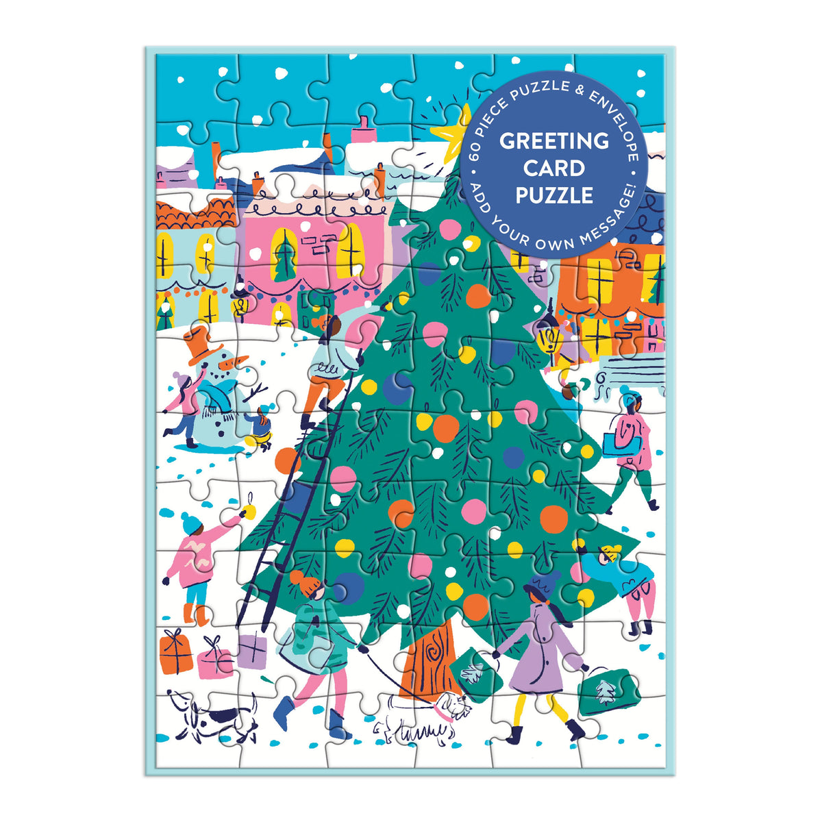 Puzzle Greeting Card - Merry & Bright