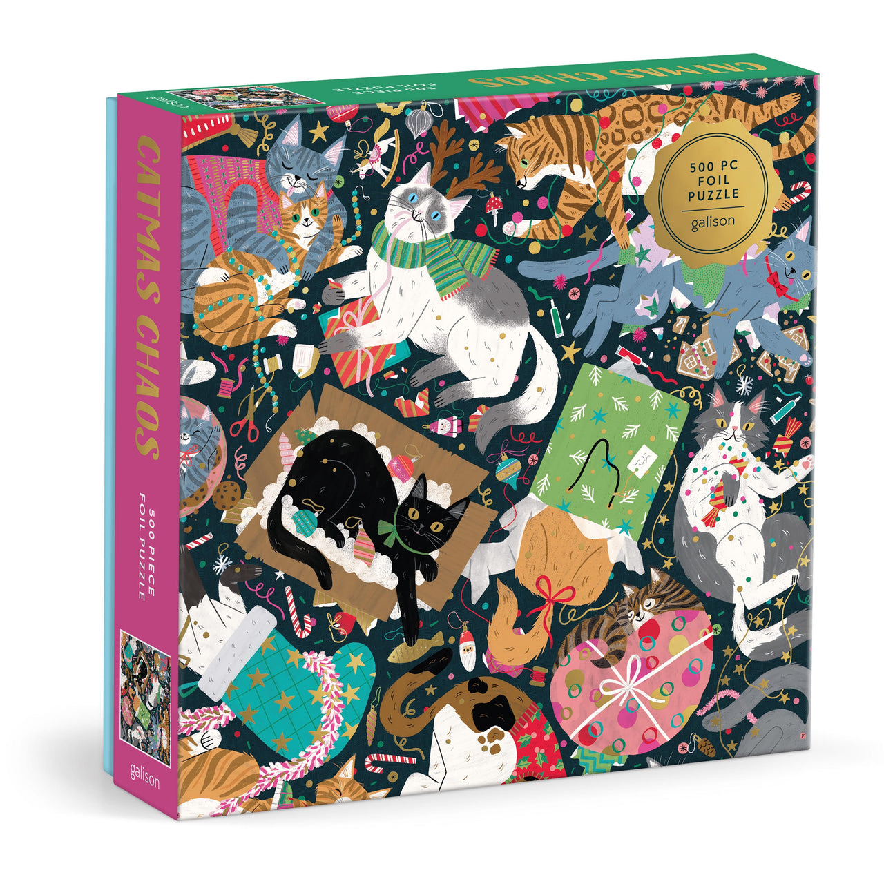 500pc Foil Puzzle - Catmas Chaos