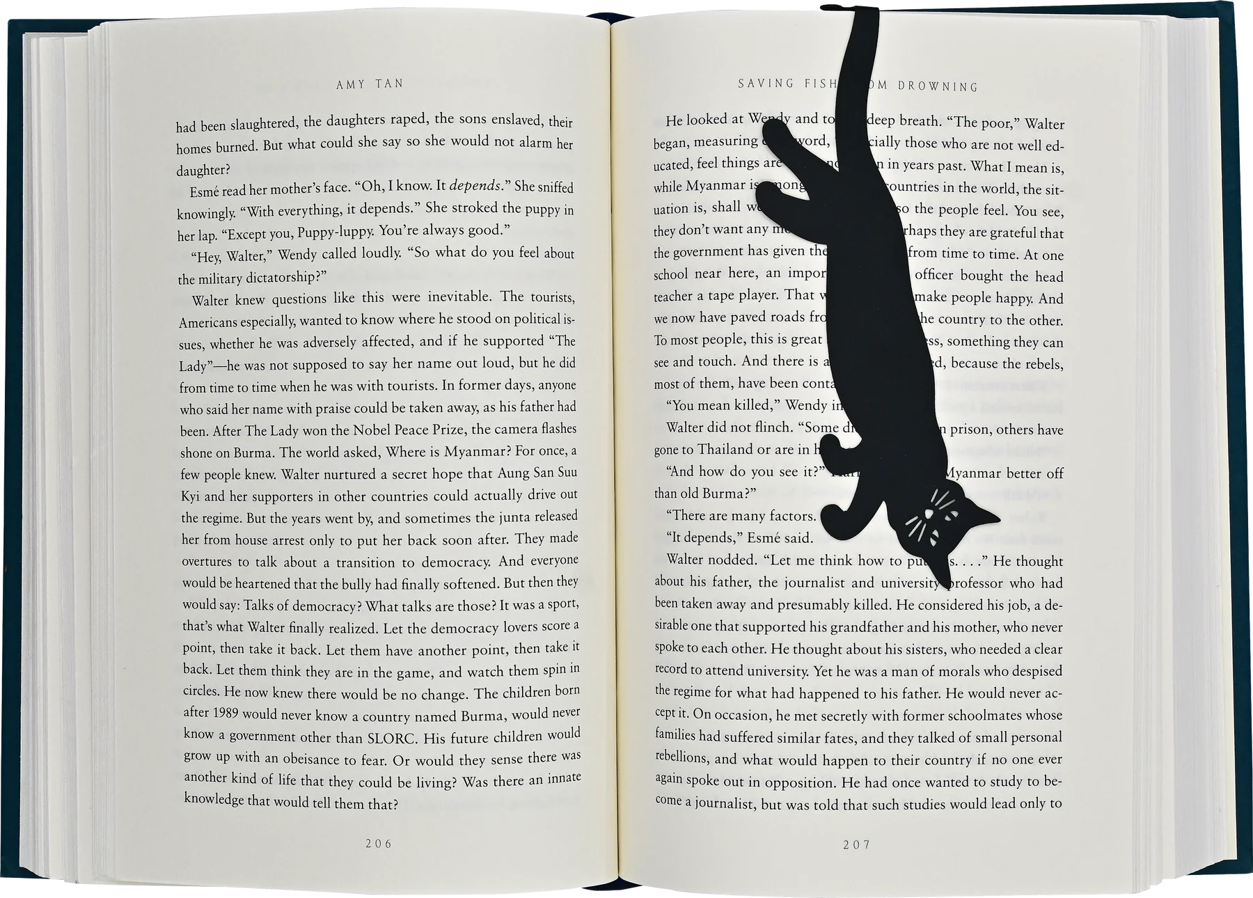 Book Hugger Metal Bookmark - Curious Cat