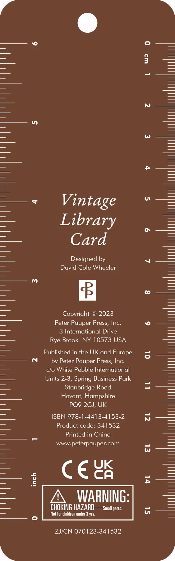 Beaded Bookmark - Vintage Library Card