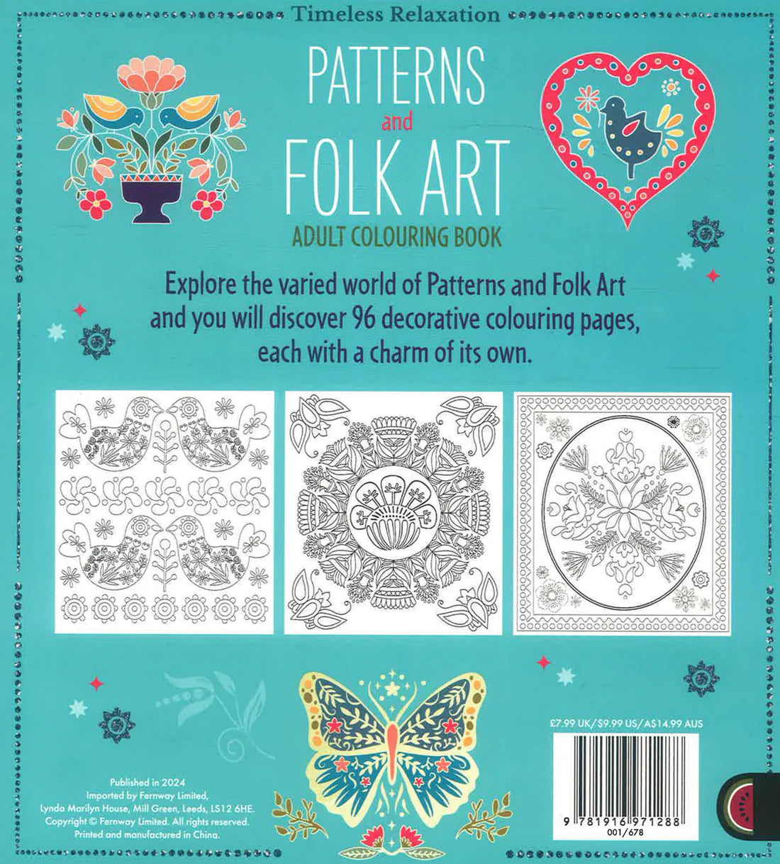 Adult Colouring Book - Patterns & Folk Art