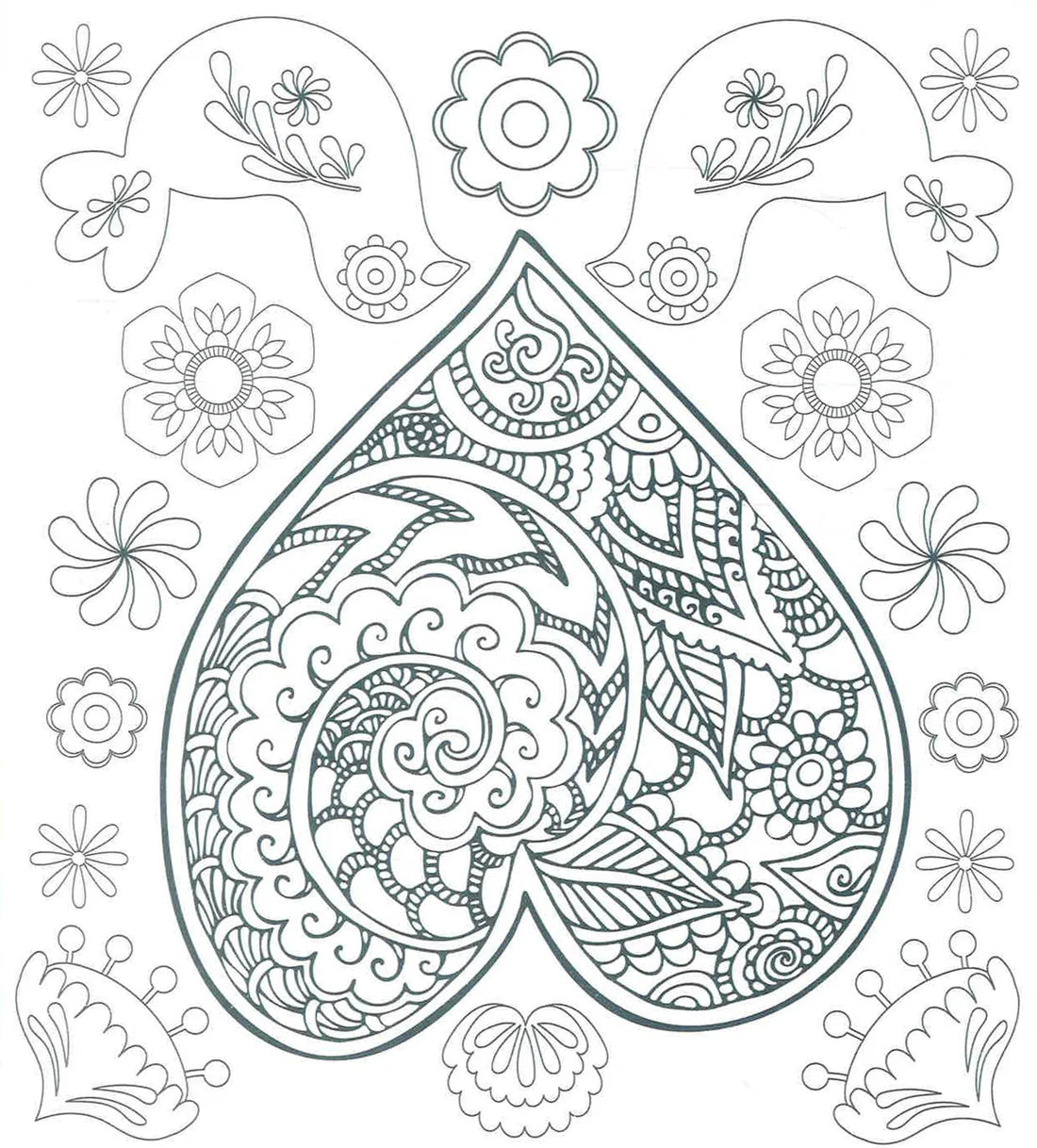 Adult Colouring Book - Patterns & Folk Art