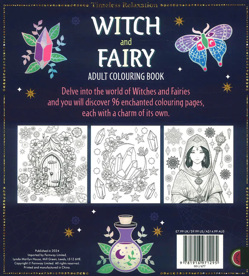 Adult Colouring Book - Witch & Fairy