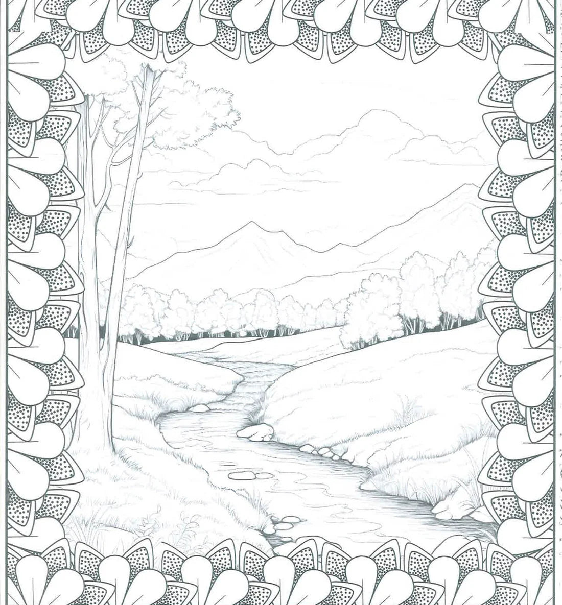 Adult Colouring Book - Nature & Landscape