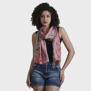 Floral Pure Silk Scarf - Pink Garden