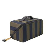 Diagonal Washbag Large - Navy & Khaki Stripe
