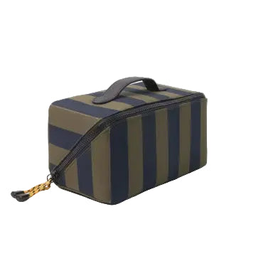 Diagonal Washbag Large - Navy & Khaki Stripe
