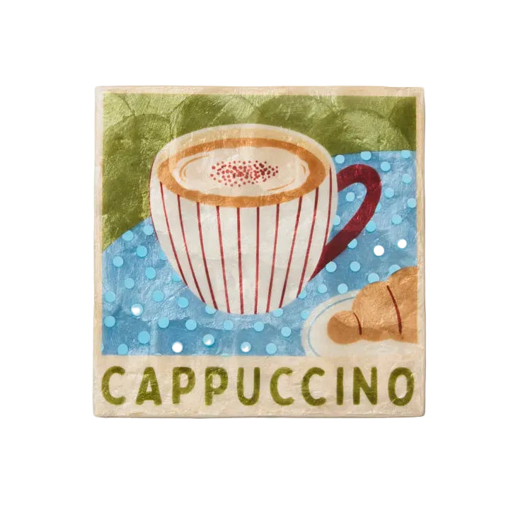 Capiz Shell Art Tile - Barista - Cappuccino