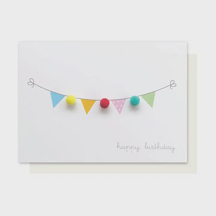 Birthday Bunting Pom Pom Card