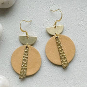 Crest Drop Earrings - Saddle