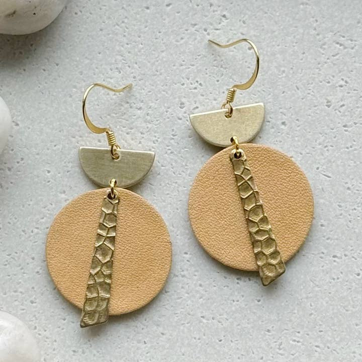 Crest Drop Earrings - Saddle