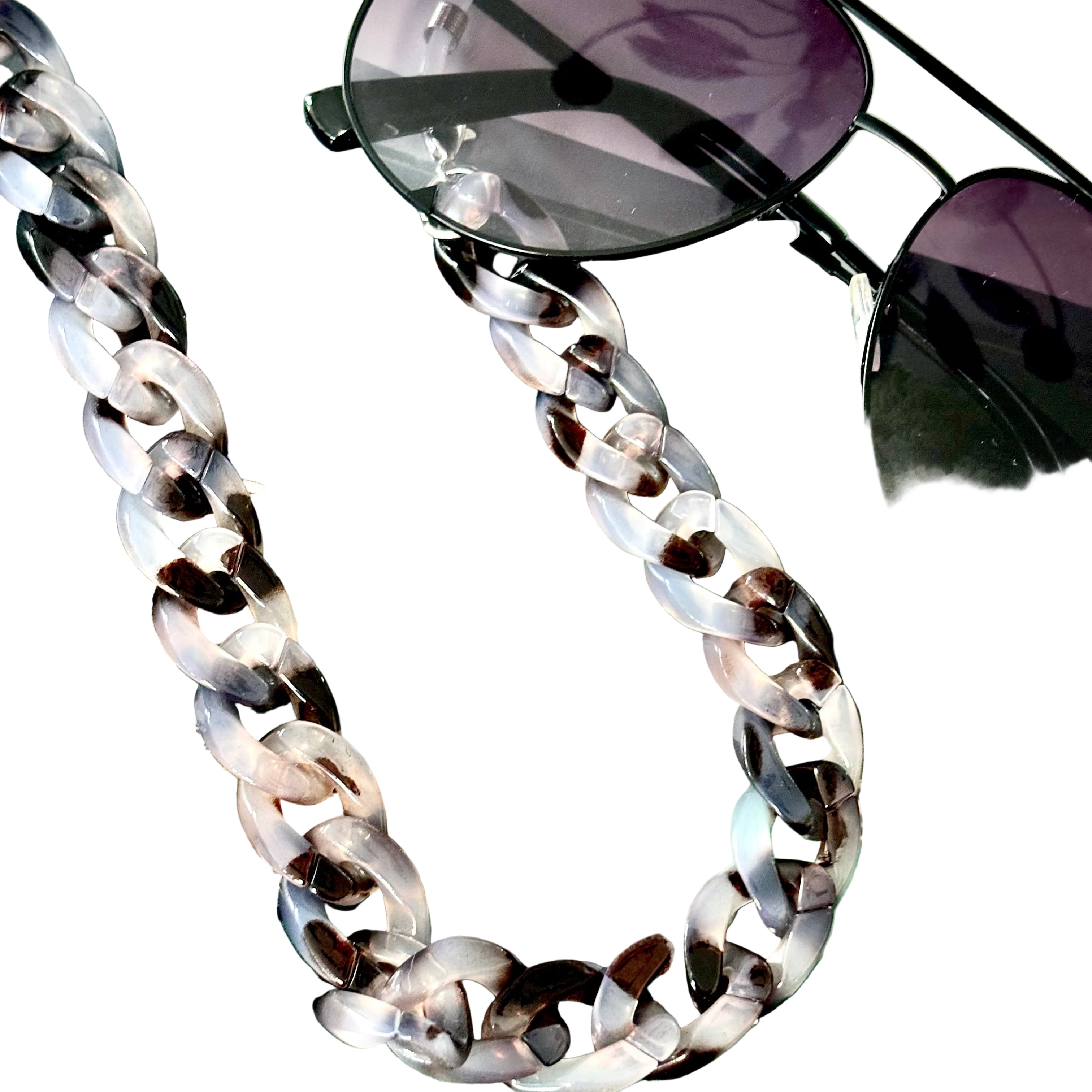 Glasses Chain Chunky - Smoky Tortoise Shell