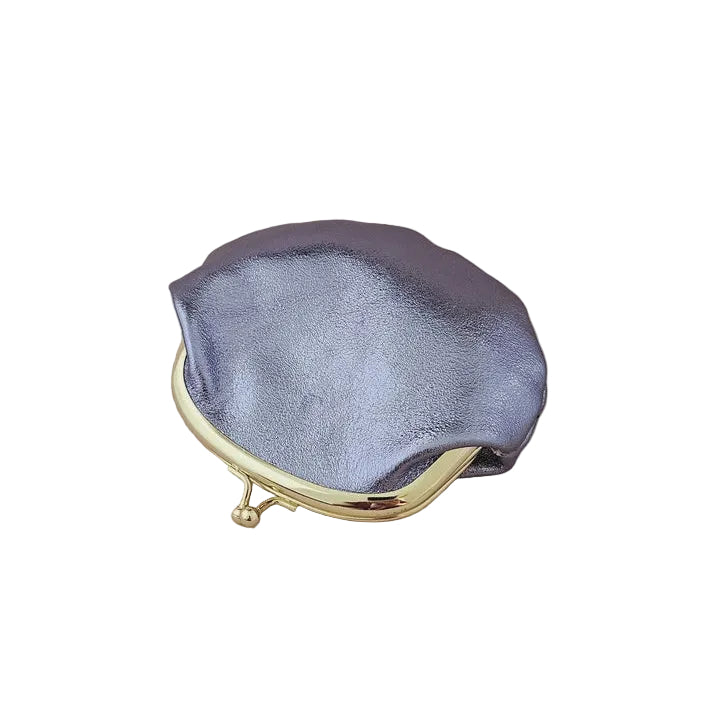 Retro Leather Clasp Purse - Mauve