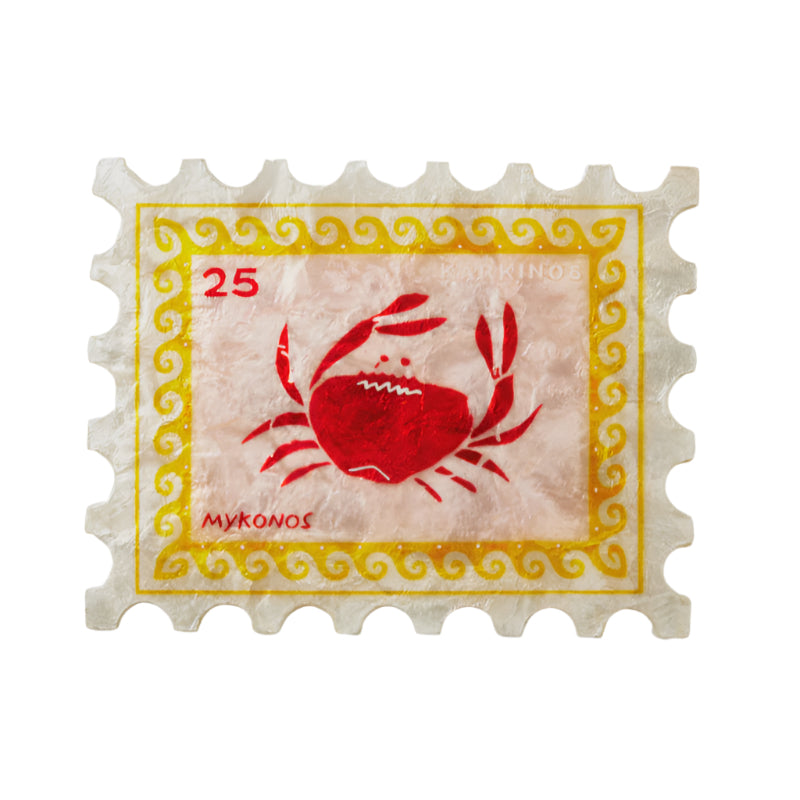Capiz Shell Art Tile - Sunroom Stamp - Crab
