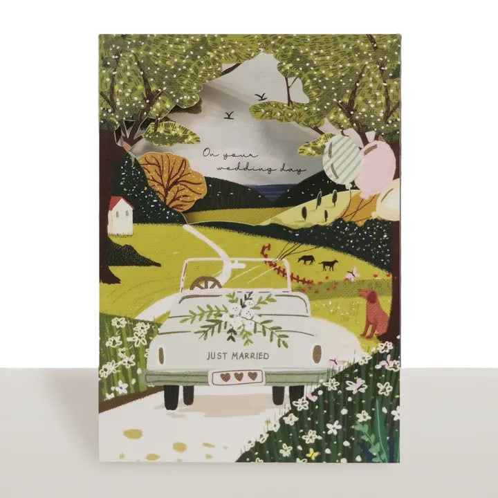 Cut Art Card - Just Married Car