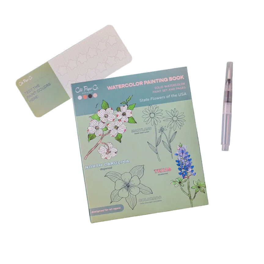 Watercolour Book & Paint Set - State Flowers