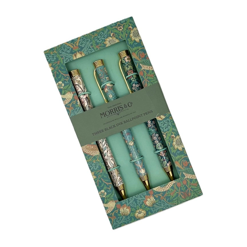 Gift Set of 3 Pens - William Morris Strawberry Thief