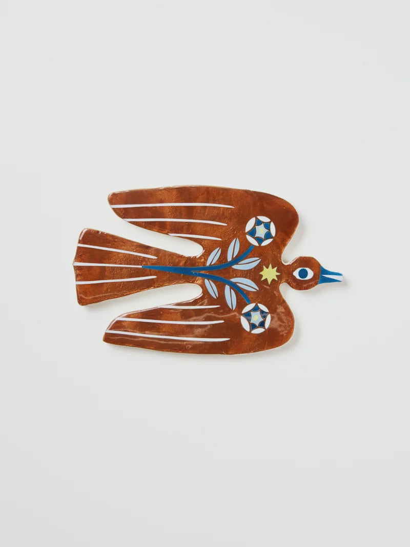Capiz Shell Art Tile - Paloma - Brown Bird