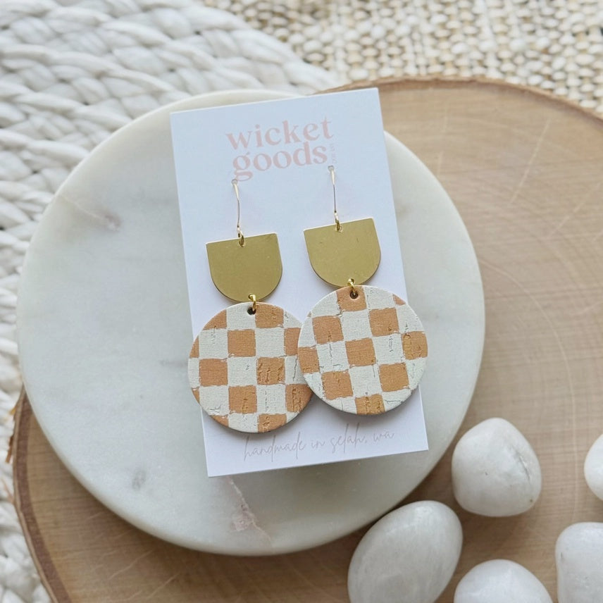 Orcas Drop Earrings - Marigold Check