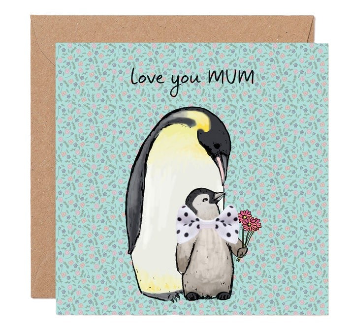 Love You Mum Penguin Card