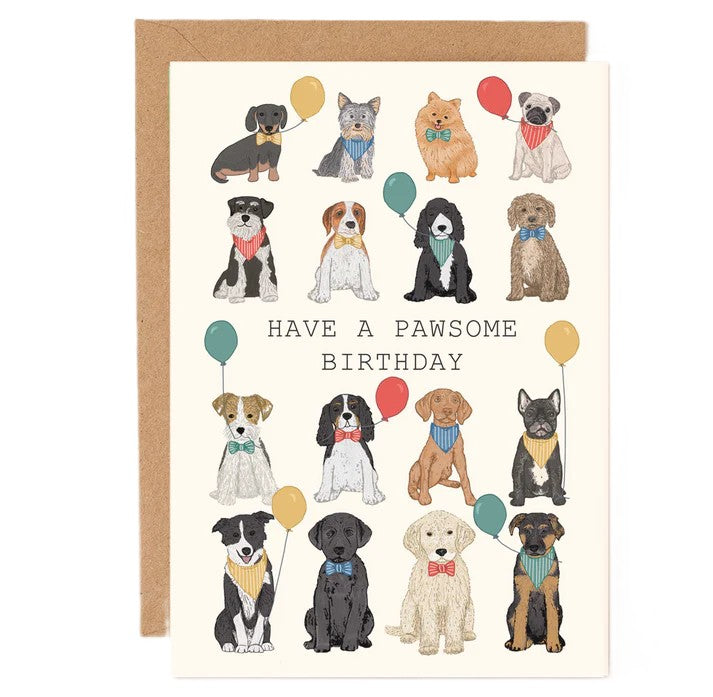 Pawsome Dogs Birthday Card